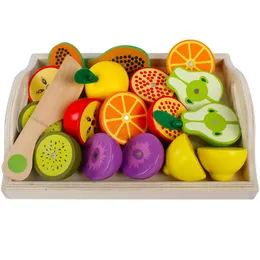 Cozinhas tocam comida Montessori Toy House Cut Fruits and Legetables Set Simulation Simulation Série Early Education Presente 221123