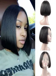 ishow t swiss lace front wigs short bob frontal wig 814inch Straight Human Hair Wigs Brazilian Virgin for Women All Ages Natural 1100058