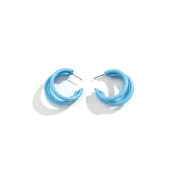 Casual C Ring Geometric Ear Ring Hoop Stud Candy Colored Exaggerated Iron Earrings for Women fashion street