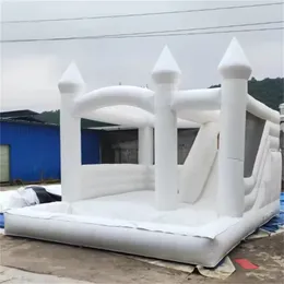 4 in 1 full pvc trampolines 흰색 웨딩 팽창 식 바운서 및 수영장 아이 바운스 하우스 슬라이드 볼 풀 핏 2