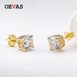 Stud Oevas Real 051 Carat d 컬러 귀걸이 18k 골드 100% 925 스털링 실버 웨딩 파인 보석 221119