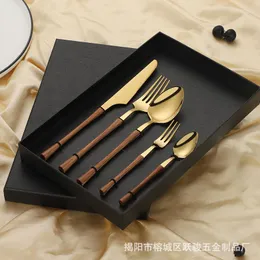 Dinnerware Sets Silver Travel Cutlery Set Birthdays Portable Classic Stainless Steel Designer Kitchen Talheres Kitchenware OA50DS