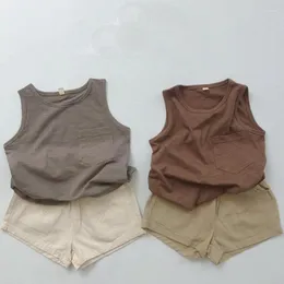 롬퍼 베이비 여자 소년 옷 정장 아이 의류 세트 면소 소음기 티셔츠 반바지 한국 일본 스타일의 여름 어린이