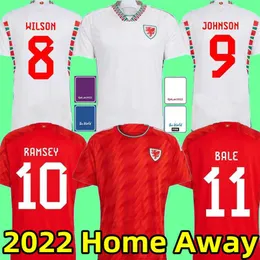 2022 Maglie da calcio del Galles Bale Wilson Allen Ramsey World Cup National Team Rodon Ampadu Moore Men 22 23 Home Away Shirt Kit Kit Kit Uniforms Versione Top Men