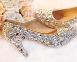 Серебряная свадебная обувь прозрачная платформа для страза с закрытыми пальцами 3 quot bridal shoes crystal pumps европейские выпускные каблуки All Size2002059