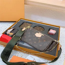 YENİ Tasarımcı Omuz çantası Crossbody 23x13cm Lüks tote çanta cüzdan favori çanta 3 parça set zinciri Klasik Hediye kutusu