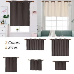 Curtain Korean Solid Color Short Blackout Curtains For Bedroom/Living Room Modern Simple Kitchen Balcony Panel Drapes