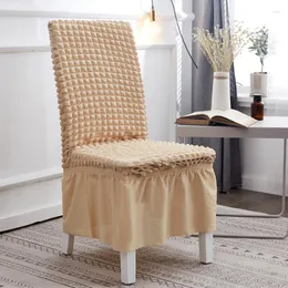 Campa de cadeira Jacquard Dining Capa com saia Stretyy Universal Slipcovers Removable Furniture Protector para Banquete em casa