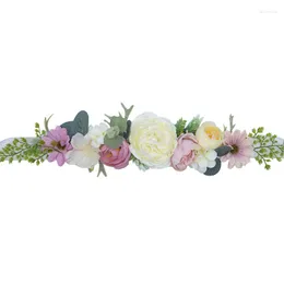 B￤lten kvinnor blommor girdles br￶llop brud kristall strass p￤rlor i midjeband ribbon sash cummerbunds fest kl￤nning midje b￤lte