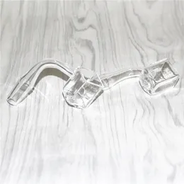 10 mm 14 mm männlicher klarer Joint zum Rauchen, quadratischer Zuckerwürfel-Quarz-Nagelknaller, 90 ° dick, klar, für Glas-Wasserbong-Rohr-Aschefänger