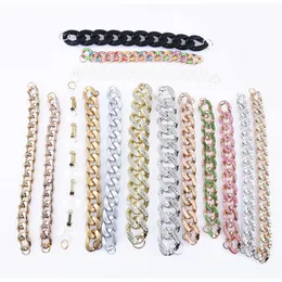 Shoe Parts Accessories Croc Charms Chain For Girls Adult Women Bling Strap Shoes Decoration Colorful Chains Charms