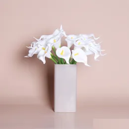 Faux Floral Greenery Real Touch Artificial Flower Calla Lily Faux Floral Party Wedding Flowers Home Garden Decoration Drop Deliver Dhhi4