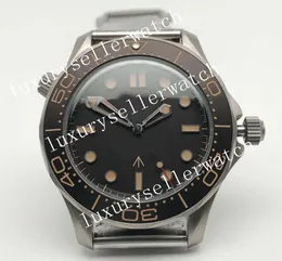 Men's Super HW Factory Top Edition Asia Automatic 300M NO времени для смерти 007 Caliber 8806 42 -мм тропический стиль черный сапфировый хрустальный наручные часы.