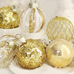 Juldekorationer Tr￤dbollar som h￤nger 25st Ornament Glittering Baubles PVC White Gold Set f￶r 221123