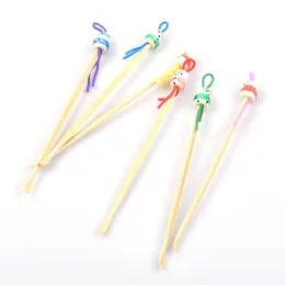 Earpick in bambù naturale Accessori per fumatori Scavo dell'orecchio Simpatico plettro per le orecchie Cucchiaio per strumenti per il fumo di olio di cera