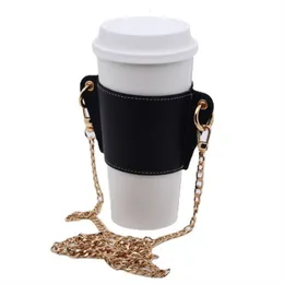 Other Kitchen Dining Bar Portable PU Leather Milk Tea Cup Holder DIY Glass Cup Cover Detachable Chain Coffee Bottle Protective Case Outer Packaging Case 221124