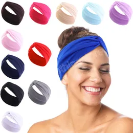 Cross -Stirnbänder Festes Haarband für Frauen Mädchen Yoga Sport Twist Elastic Head Wrap Hair Accessoires Turban Verband Outdoor Outdoor