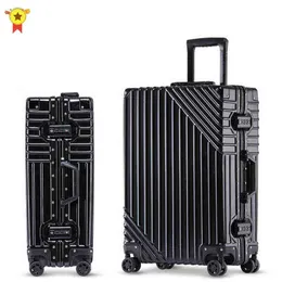 Aluminium Frame Rolling Bagage Spinner Meisje Trolley Reistas Inch Mannen Zakelijke Handbagage Koffers Wiel J220707