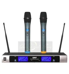 Professionell UHF Wireless Microphone System Dual Channel Cordless Mottagare Vocal Handheld Mic Mike Microfone Sem Fio Microfono ina