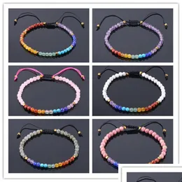 Beaded 7 Chakra Strands Bracelets For Women 4Mm Crystals And Healing Stones Beaded Bracelet Meditation Yoga Jewelry Protecti Dhgarden Dh07M