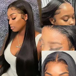 5x5 HD LACE Fechamento Wigs Hair Humano Em reto Transparente pré -arrancado para mulheres negras