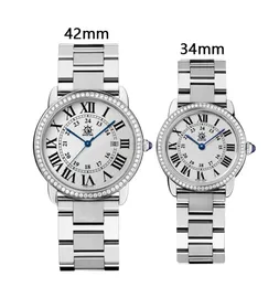 lovers Watch Women's Fashion Men's Classic Stainless Steel Sapphire Glass Party