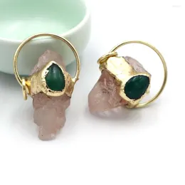 Collane con ciondolo 5 pezzi Punto di cristallo di quarzo rosa naturale irregolare con pietra di agata verde Boho Pendenti di minerale grezzo grezzo Regali per le donne