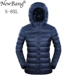 Femmes vers le bas Parkas Bang 7XL 8XL grande taille veste à capuche Ultra léger plume hiver mince chaud coupe-vent manteaux 221124