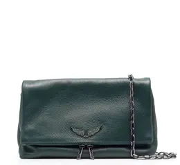 Zadig Voltaire Bag Bag Bag French ZV Design Wing Wing Wing Hot Hot Priled Dark Green Litchi Pattern Counter Counter Bag Crossbody Bag Womens Zhouzhoubao123