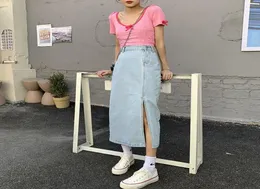 Women039s Denim Skits 2021 Spring Summer Ladie High Quality Casual Voge Style Out Soild Femme Chic Jupe Fashion Jeans Skirts9791187