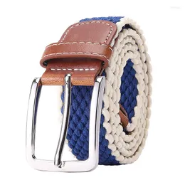 Belts Selling Unisex Betl Fashion Alloy Pin Buckle Canvas Weave Men Belt Casual Simple And Women Elasticity