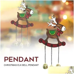 Decorações de Natal Decorações de Natal Pingente de Elk Pingente de Elk Romântico Ornamento pendurado para a sala de estar em casa Dhg2l