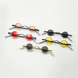 Gafas de sol mini multicolor retro marco negro negro ronda ronda uv400 gafas de metal para niños