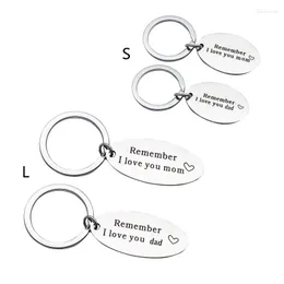 Keychains 2x Remember I Love You Mom Dad Pendant Key Chain Rings Gift For Women Girl Mother Day Birthday Gifts From Daughter