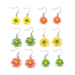 Charm Bohemian Fresh And Sweet Daisy Flower Earrings Charm Delicate Sunflower Leaf Pendant Earring Jewelry Clothes Accessori Dhgarden Dh2Y8