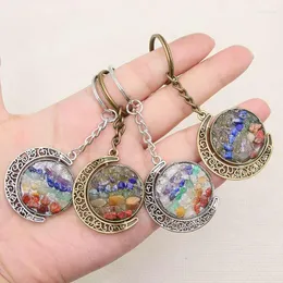 Colares pendentes 12pcs/lote de pedra natural Chakra Energy Keychain Jóias de jóias de jóias Pendulum itens por atacado para negócios