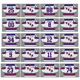 College Hockey Wears 2010 2014 2016 Vintage Team USA Jerseys 25 Charlie McAvoy 12 Alex DeBrincat 9 Jack Eichel 11 Casey Mittelstadt 23 Dustin Brown Hockey Custom