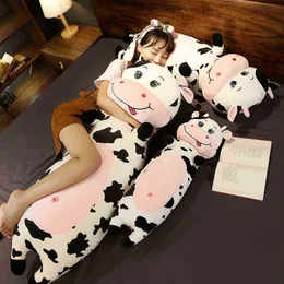 뜨거운 80cm100120cm New Plush Cow Toy 귀여운 Vee 봉제 수유 푸들 Vee 소프트 쿠션 베개 ldren 장난감 장난감 선물 J220729