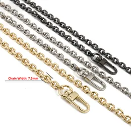 Bag Parts Accessories 75mm Gold Gun Black Silver Replacement Purse Chain Shoulder Crossbody Strap for Small Handbag Clutch Bags DIY O Chains 221124