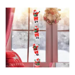 Juldekorationer Juldekorationer 25 cm 20 cm 5 TYPER Santa Claus Climbing Ladder Xmas Trees Hängande prydnad för festdörr DHTEB