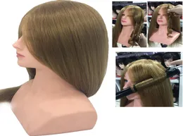 トレーニングヘッド85肩の美容師との本物の人間の髪の美容院ヘアドールヘッドヘアサロンのためのマネキンヘッド