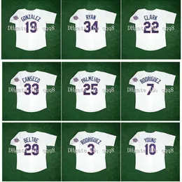 Üniversite Beyzbol 1993 Vintage Texas Beyzbol Forması Nolan Ryan Juan Gonzalez Adrian Beltre Ivan Rodriguez Alex Rodriguez Michael Young Jose Canseco Rafael