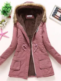 Womens Down Parkas ailegogo Осенняя зимняя женщина. Хлопковая куртка с мягкой стройной пальто.