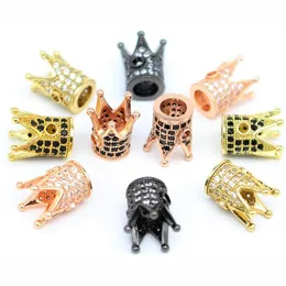 Distanser 12st CZ King Crown Spacer Pärlor för DIY -tillverkning av smycken Cubic Zirconia Rhinestone Pave Queen armband Nercklace Earr Dhgarden DHERN