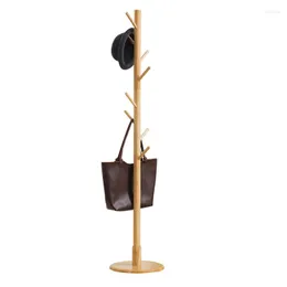 Clothing Storage Mrosaa Premium Wooden Coat Rack Multifunction Hanger Floor Standing With 8 Hooks Wood Stand For Coats Hats