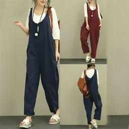 Kobiety Jumpsuits Rompers Women Baggy Dungarees Playsuit Oversised Ladies Skocsuit Spodni Spodnie Tank kombinezonu luźne rozmiar S2XL 221123