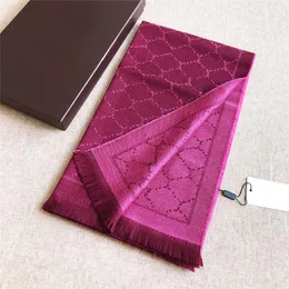Designer Scarf Luxury Brand Furry Wool Pink Flowers Classical Warm Pashmina Wrap Mens Scarves Fashion Women Silk Shawl 180x48cm 5 Colors Top