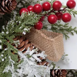 Christmas Decorations Christmas Decorations 2022 Fashion Pine Cone Wall Hanging Artificial Needle Berry Holiday Atmosphere Decoratio Dhiv4