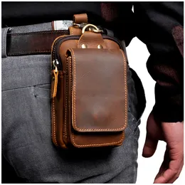 Waist Bags Fashion Quality Leather Small Summer Pouch Hook Design Pack Cigarette Case 6" Phone Belt 1609 221124