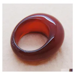 Smart Rings Mixed Agate Dome Ring Pure Natural Chalcedony Men And Women Finger Drop Delivery Jewelry Dhdfj
